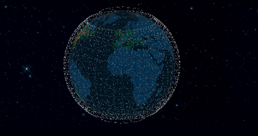 illustration of the wireless option using satellites